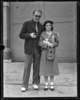 Director John Ford and daughter Barbara Ford return from Hawaii, Los Angeles, 1935