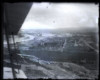 Aerial view of the flooded valley after the collapse of the Saint Francis Dam, Santa Clara River Valley (Calif.), 1928