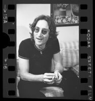 John Lennon being interviewed in Los Angeles, Calif., 1974