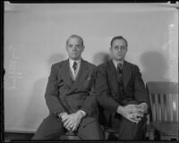 Guy Stafford (left), Los Angeles Times reporter and editor, and Bruce Russell, Los Angeles Times editorial cartoonist, Los Angeles, 1936, Los Angeles, 1936