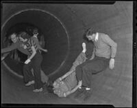 Young adults on a ride at the Venice Beach fun house, Venice (Los Angeles), 1936