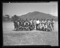 Pala and Morongo Indian baseball teams at celebration of Corpus Christi Day in San Diego, Calif., 1938