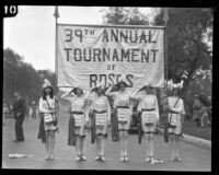 Banner announcing the 39th Annual Tournament of Roses Parade, Pasadena, 1928