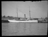 Portside view of the Coast Guard Cutter the US Algonquin, San Pedro, 1920-1931