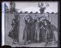 Four actresses in costume for the Mission Play, San Gabriel, 1927