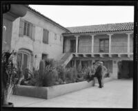 Courtyard of Harry Chandler's C + M Ranch, Baja California, Mexico