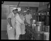 Students cooking at the Jacob Riis High School, Los Angeles, 1930s