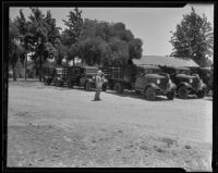 Civilian Conservation Corps trucks in Santa Paula, 1935