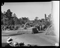 Automobile decorated in the form of a basket in the Tournament of Roses Parade, Pasadena, 1933