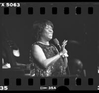 Sarah Vaughan performing in Los Angeles, Calif., 1986