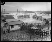 Los Angeles River adjacent to where the Glendale bridge was washed out by a storm flooding, Los Angeles, 1927