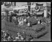 "The Wedding of the Orange" float in the Tournament of Roses Parade, Pasadena, 1927