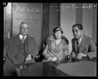 Charles McMillan, accused of the murder of Amelia Appleby, with his wife, Katherine, Los Angeles, 1927