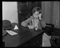 Seven-year-old Virginia Carter testifies against her mother, Los Angeles, 1935