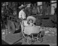 Daniel Elizondo takes his son Raymundo for a walk, Los Angeles, 1935