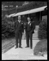 C. Lee Cronk and Lieutenant D. W. Tomlinson at the Huntington Hotel, Pasadena, 1929