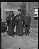 Rev. Germanos Papanagiotou, Archbishop Athenagoras, and Rev. Nicodemos, Los Angeles, 1936