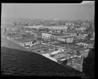 Aerial view of new Union Station site, Los Angeles, 1935