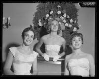 Misses Isabel Adelaide Travis, Ashley Read and Anne Pierose at Valley Hunt Club Debutante Ball, Calif., 1959