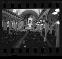 Cardinal Timothy Manning conducting High Mass at St. Vibiana's Cathedral, Calif., 1977