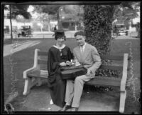 University of Southern California students "burying the hatchet" on Ivy Day, Los Angeles, 1926