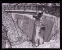 Construction on Santa Anita Dam, Sierra Madre, 1920's