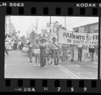Gay Pride Parade, parents and friends of gays and lesbians marchers, West Hollywood, Calif., 1983