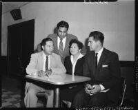 Mexican American community leaders discuss narcotic problem in East Los Angeles, 1956