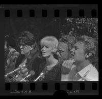 UCLA students at press conference regarding police brutality, 1967