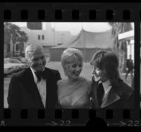 Jack Cassidy, Shirley Jones and David Cassidy arriving at the Emmys, 1971