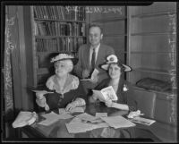 Mrs. Leafie Sloan-Orcutt, Dr. J. W. Todd and Miss. Jeanie MacPherson, Los Angeles, 1935