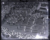 Flag-bearers turning onto Ocean Boulevard during American Legion Parade, Long Beach, 1931