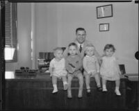 Juvenile Court judge Samuel R. Blake and four children, [Los Angeles?], 1932