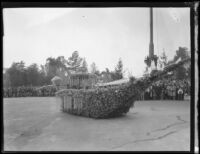 Float in the form of a floral boat in the Tournament of Roses Parade, Pasadena, 1931