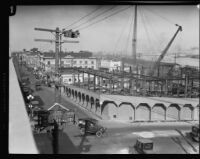 San Pedro Municipal Building under construction, San Pedro, 1928