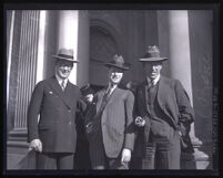 Paul Payne, E. W. Sinclair and J. J. McGraw at an oil convention, Los Angeles, 1926