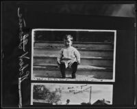 Robert E. Thomas seated on a front porch in a 1910 photograph, copied 1935