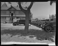 Civilian Conservation Corps trucks in Santa Paula, 1935