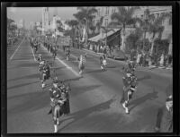 Scottish Post 81 marches in United Nations parade, Los Angeles, 1943