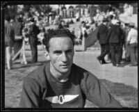 Athlete at an Olympic Club track meet, Los Angeles, 1932