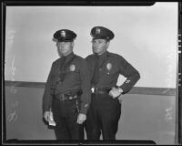 Officers T.R. Welch and J.E. Chase, the police who shot the bullets that killed William Focher, Los Angeles, 1935