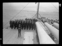 Admiral Henry Butler on board a ship, San Pedro (Los Angeles), 1920-1939