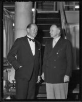 Philip J. Fay and George Cameron talk politics, Los Angeles, 1936