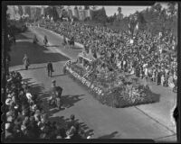 San Francisco's "History in the Making" float at the Tournament of Roses Parade, Pasadena, 1936