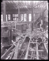 California Hall destroyed by fire, East Hollywood (Los Angeles), 1929