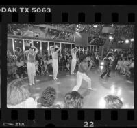 Women watching performance of male exotic dancers at Chippendales in Los Angeles, Calif., 1986