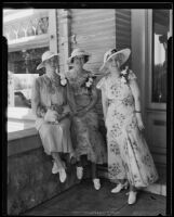 Mrs. Kathryn Filcher, Ms. Leah Buchanan, and Ms. Maude Elizabeth Richards at returned travelers fete, Los Angeles, 1935