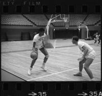 Lew Acindor dribbles as a UCLA freshman