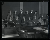 Jury for the murder trial of boxer Kid McCoy, Los Angeles, 1924