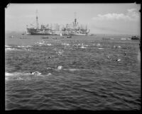 Swimming race, Cabrillo Beach, Los Angeles, 1933